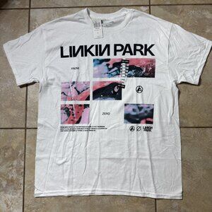 Linkin Park Women's White XL Cotton Graphic Band T-Shirt